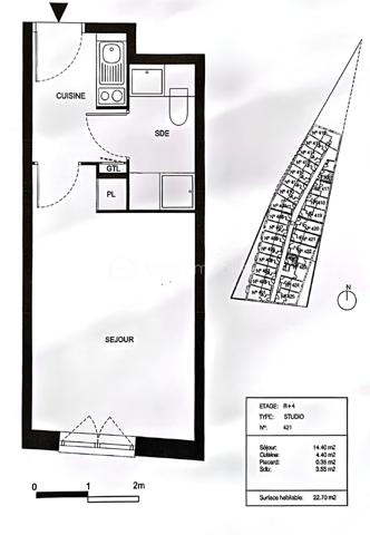 Appartement de 22,70 m²