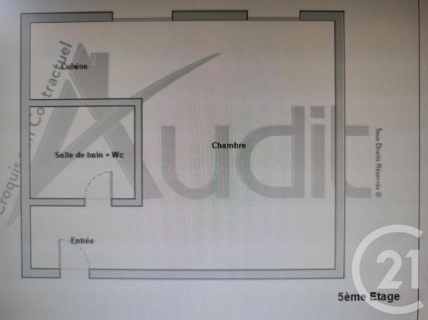 Appartement F1 à vendre  1 pièce - 23,50 m2 PARIS - 75017