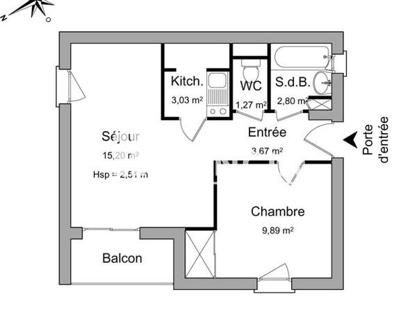 Location Appartement 2 pièces 35.86 m² - 71 RUE PAUL BERT - APPT 6 Niort 79000