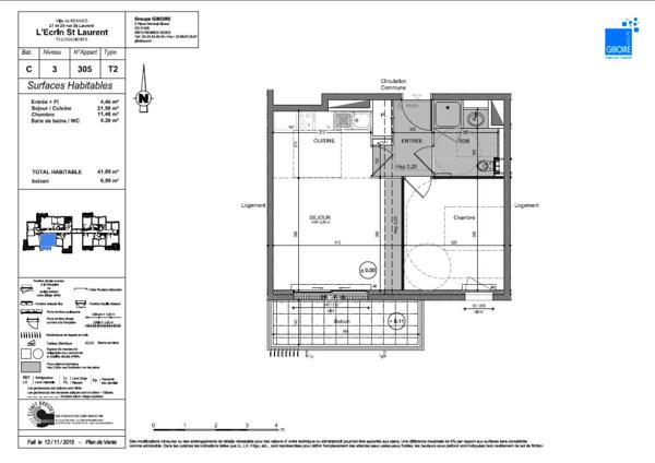 Appartement T2 à louer - 41 m² (réf : 573670)