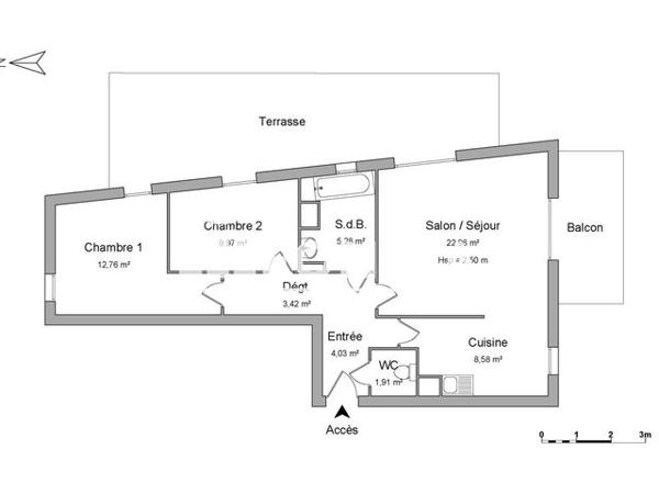 À vendre Appartement 3 pièces 68.91 m² - Strasbourg 67000
