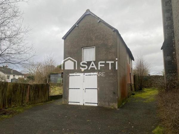 Maison 70m², 2 chs, terrain 302 m², dépendance, centre Messei