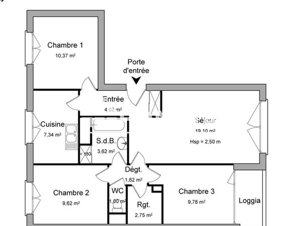 Location Appartement 4 pièces 69.82 m² - RCE PARC DU CHATEAU Merignac 33700