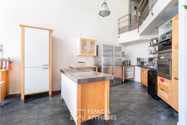 Maison type loft avec jardin