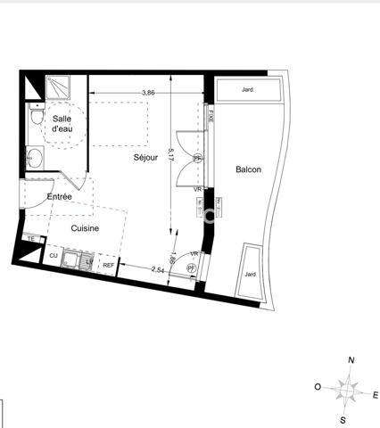 Appartement 1 pièce - 36 m²