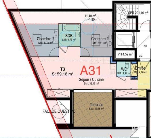 Appartement à vendre 3 pièces 59 m² Cogolin