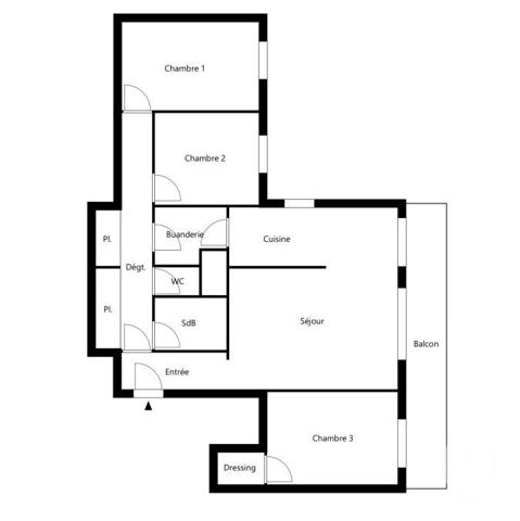 Appartement F4 à vendre  4 pièces - 80,59 m2 TREMBLAY EN FRANCE - 93