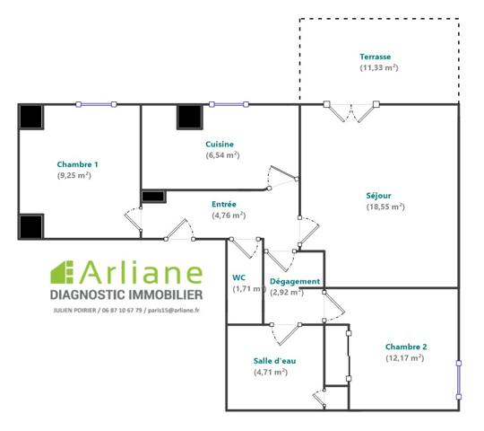 Clamart (92140) CLAMART - LE PETIT CLAMART - PLAINE - 3 PIECES AU DERNIER ETAGE AVEC TERRASSE