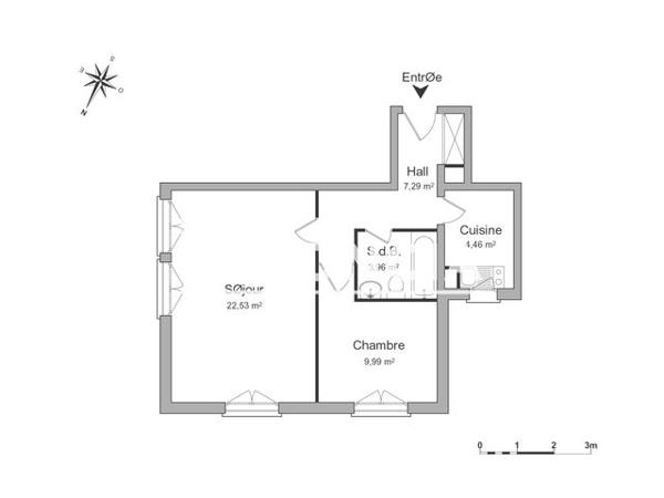Location Appartement 2 pièces 48.23 m² - 6 AVENUE DU PRES. SCHUMANN Strasbourg 67000