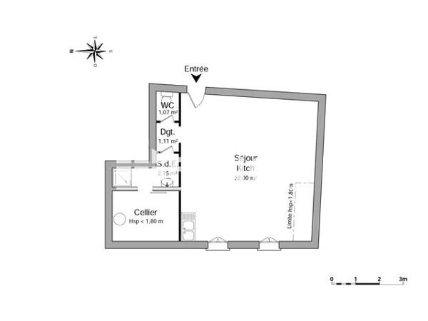 Location Studio 35.98 m² - 29 RUE NOTRE DAME Bordeaux 33000
