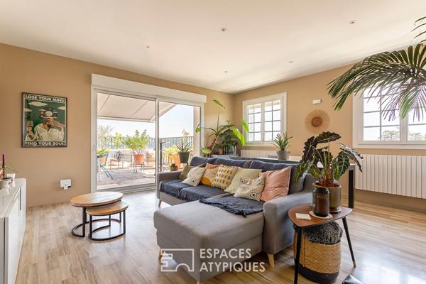 Appartement type maison avec terrasses et jardin