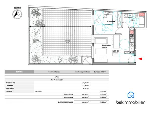 Appartement de 44,04 m²