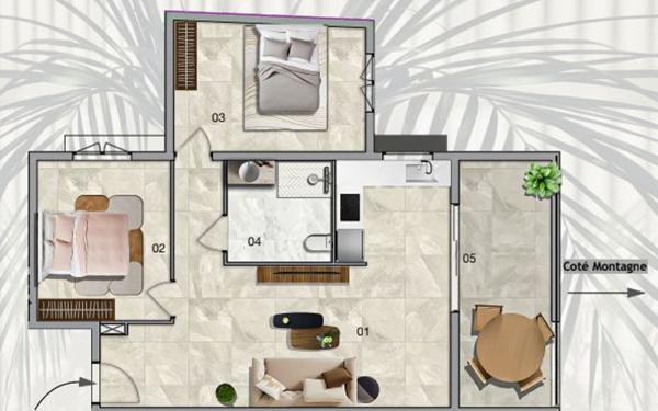 Appartement à vendre    3 pièces • 68,69 m2 L'Étang-Salé