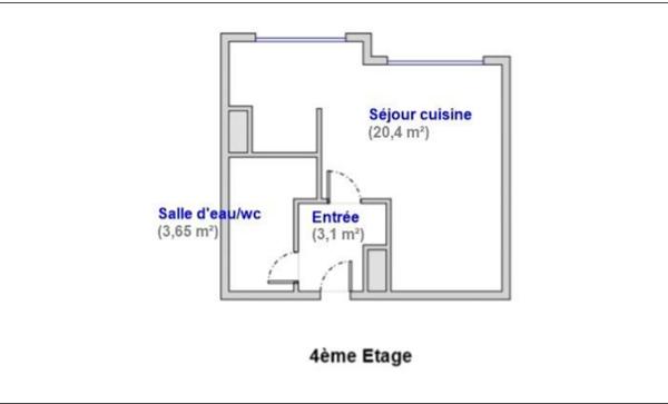 Studio à vendre 27,15 m² Levallois-Perret
