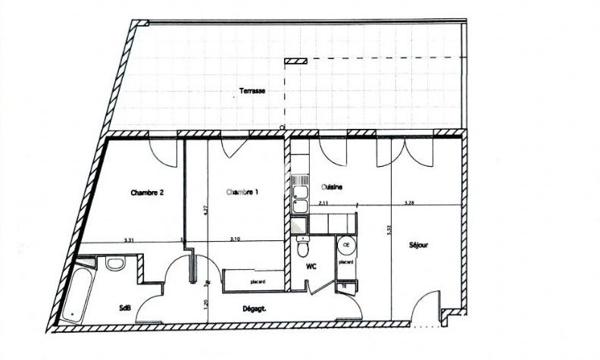 Appartement 3 pièces - 65 m² Exclusivité efficity