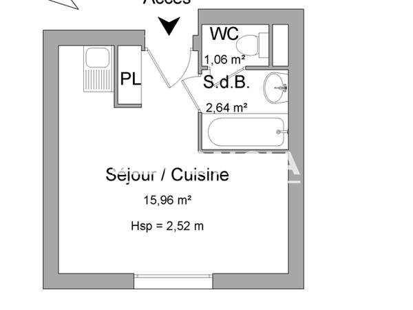 Location Studio 19.66 m² - RESIDENCE LES HORTENSIAS Brest 29200