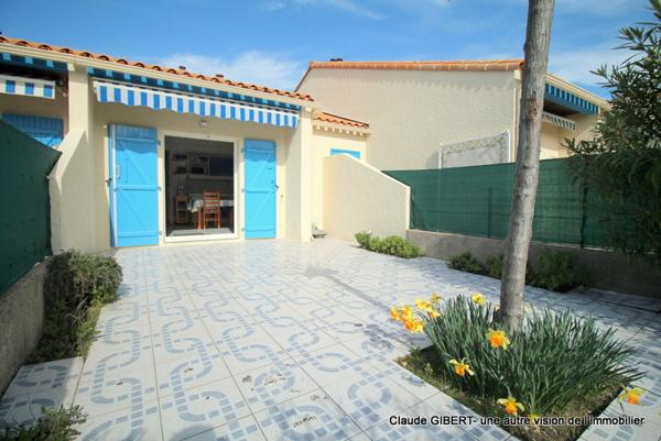 Frontignan (34110) Maison de plage en R+1 avec terrasse carrelée à 50 mètres de la mer à Frontignan-Plage