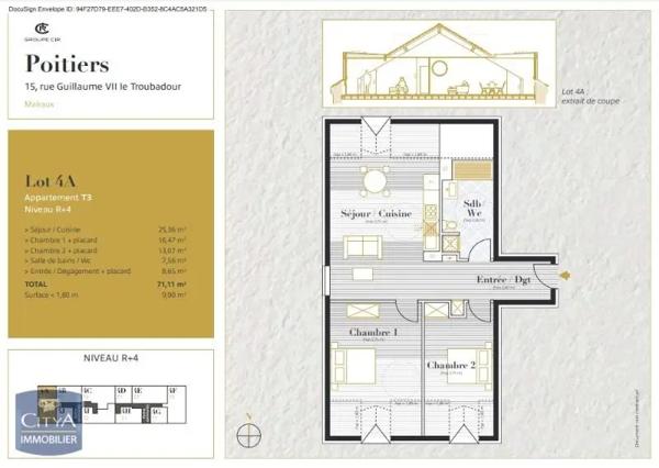 Appartement à louer 3 pièces 70.9m² Poitiers (86000)