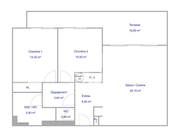 Appartement Vence 3 pièce(s) 65.65 m2