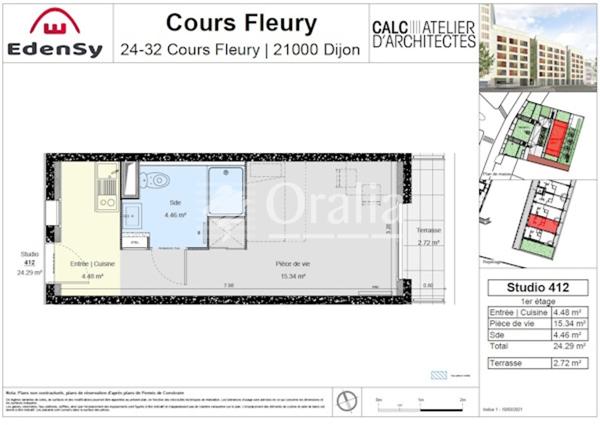 Appartement · Location Dijon (21000) 1 pièce · 24m²