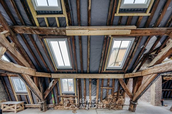 Appartement loft sous combles en coeur de ville avec Rooftop