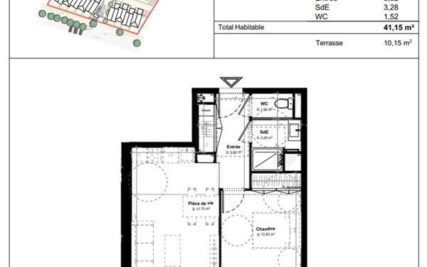 Appartement à vendre    2 pièces • 41,15 m2 Idron