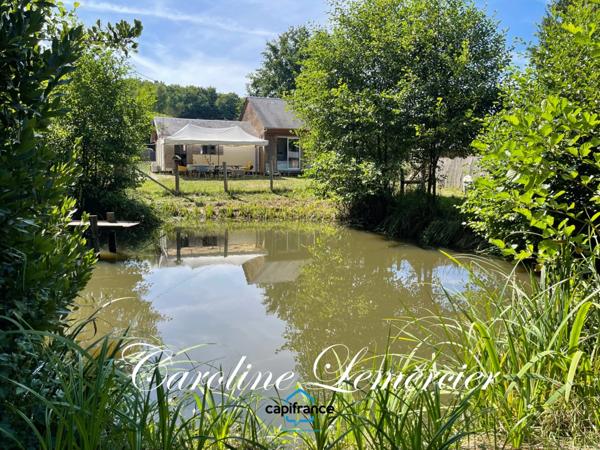 Maison à vendre 4 pièces proche Bonnetable (72) chalet d habitation 3 chambres, plan d ' eau terrain 5000 m²