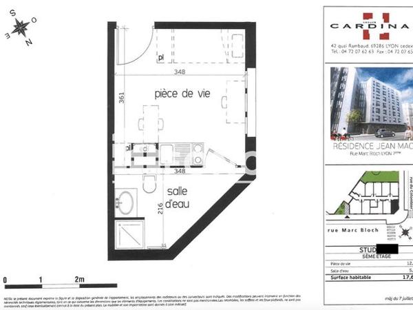 À vendre Studio 17.54 m² - Lyon 69007