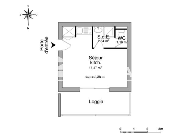 Location Studio meublé 21.17 m² - 6 A 20 RUE VAUX DE FOLETIER La Rochelle 17000