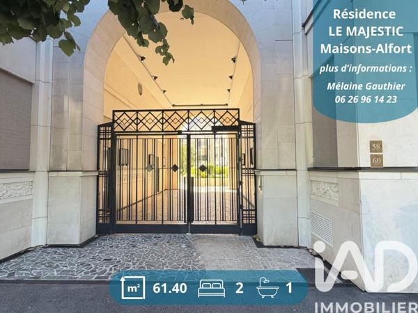 Appartement à vendre 3 pièces 61,4 m² Maisons-Alfort