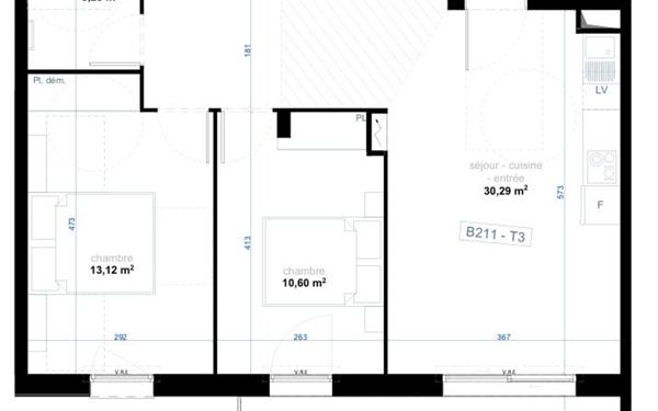 Appartement à vendre    3 pièces • 62,23 m2 Narbonne