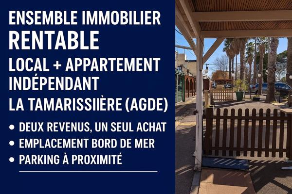 Local commercial + Appartement T4 – Emplacement n°1 La Tamarissière – Prêt à exploiter