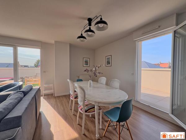 Dernier étage, terrasse sud-ouest de 45 m²