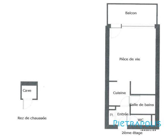 T1 de 26m2 avec balcon Gaillard