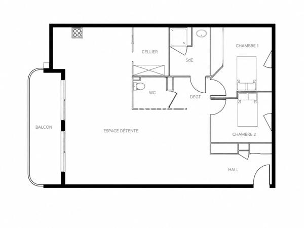 Appartement T3 de standing avec ascenseur, balcon et garage en hyper-centre de Challans