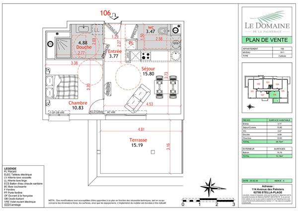 Appartement Cucq Stella Plage 2 pièces 38.75 m²