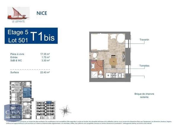 Appartement à vendre 1 pièce 22.4m² Nice (06000)