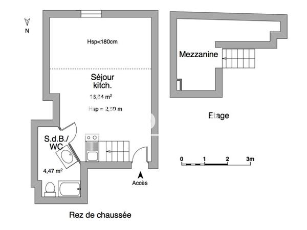 Location Studio meublé 21.31 m² - 7 RUE DE L'EVESCOT La Rochelle 17000