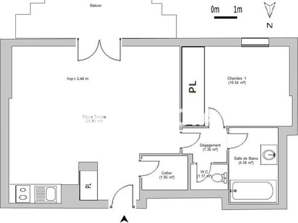 Location Appartement 2 pièces 48.7 m² - RUE EDMOND MICHELET Carcassonne 11000