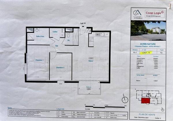 Appartement 3 pièces - 44700 Orvault