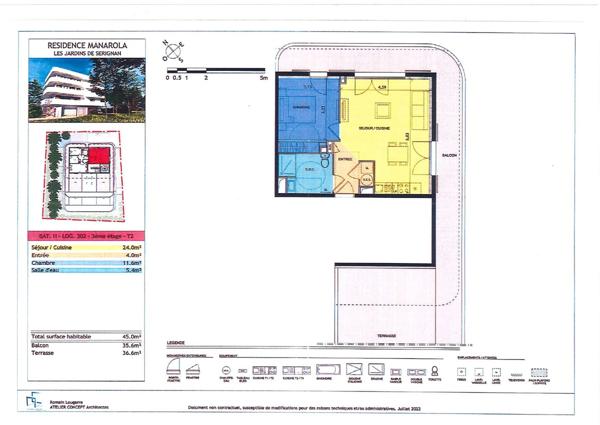 Sérignan - T2 neuf avec Piscine - 45 m²