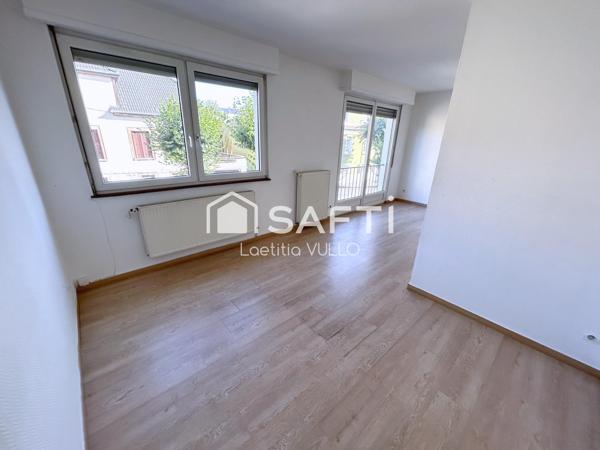 Appartement lumineux d’environ 92 m², 3 chambres, cave, garage et jardin idéalement situé à SARREGUEMINES