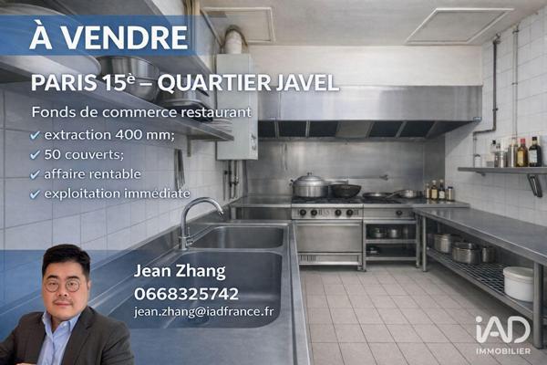 Restaurant à vendre 110 m² Paris 15