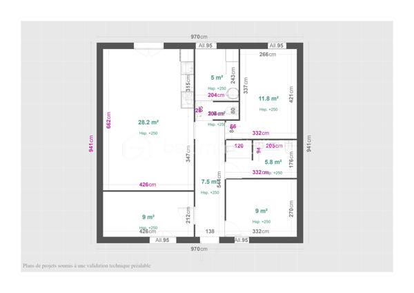 Immeuble mixte de 215,69 m²