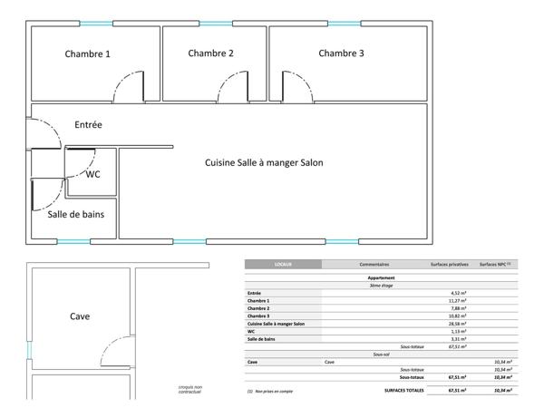 EXCLUSIVITÉ : BEL APPARTEMENT T4 DE 68 M² PROCHE DE STRASBOURG