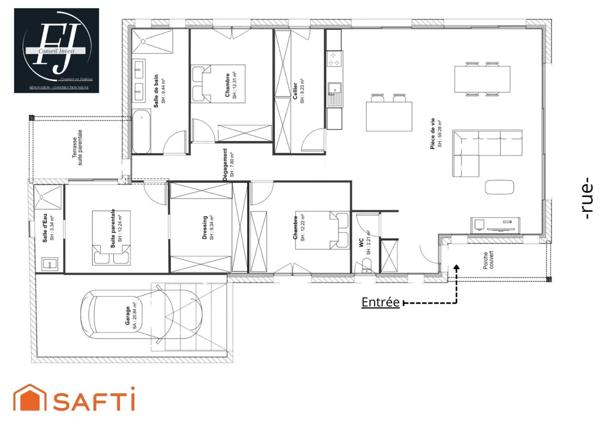 Terrain constructible, calme et centre à pied, libre de constructeur