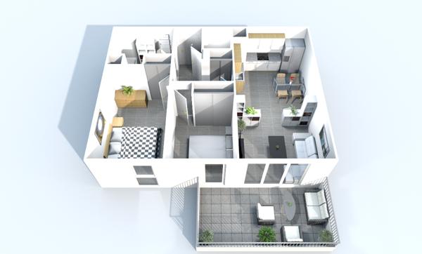 Appartement
         3 pièces
        - 59 m² Exclusivité 180 000 € *
