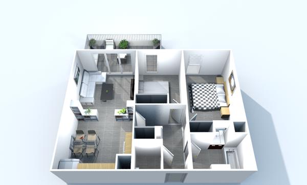 Appartement
         3 pièces
        - 59 m² Exclusivité 180 000 € *
