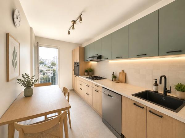 MARSEILLE 4e / 13e – Secteur Chutes-Lavie,T4/5 Traversant – 93 m² – Vue Panoramique – Copropriété Calme +Double Box de 22m2 en SUS.