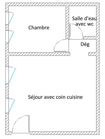 Appartement 2 pièces - 34 m² Exclusivité efficity
